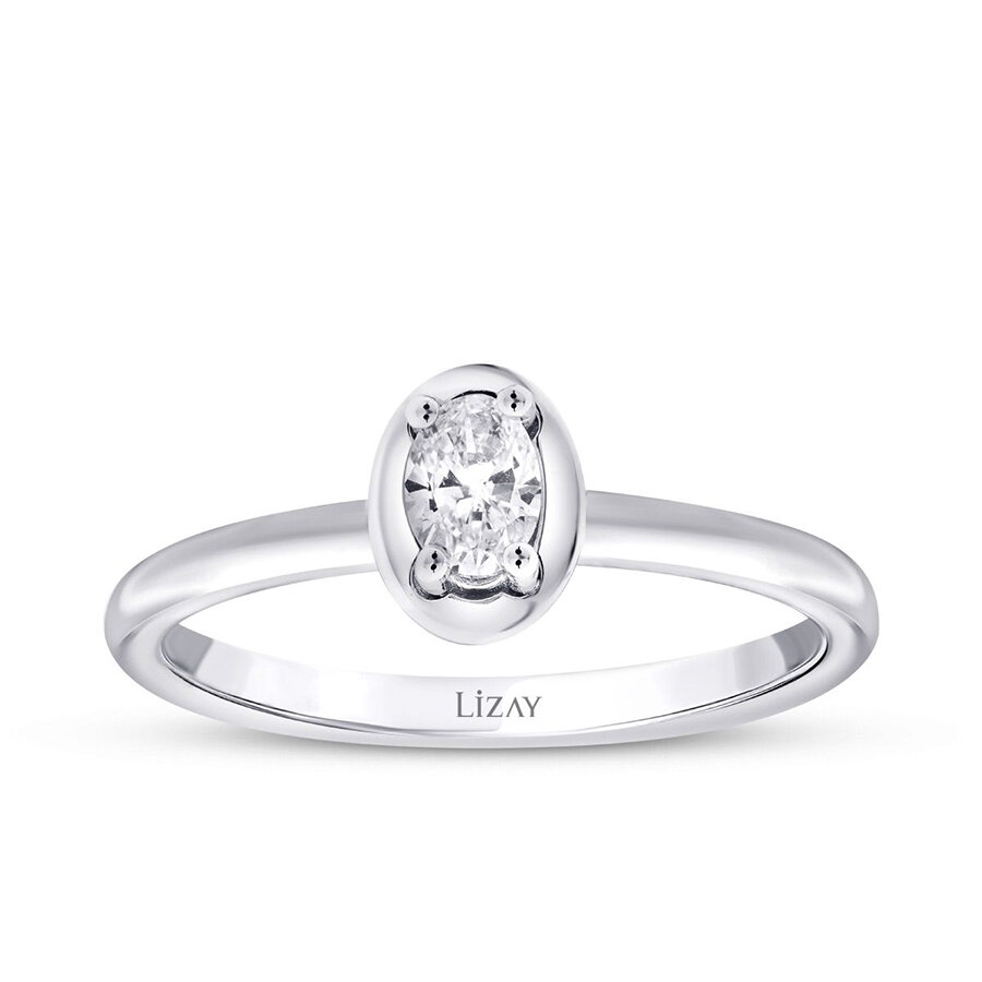0.26 Karat Pırlanta Oval Tektaş Yüzük