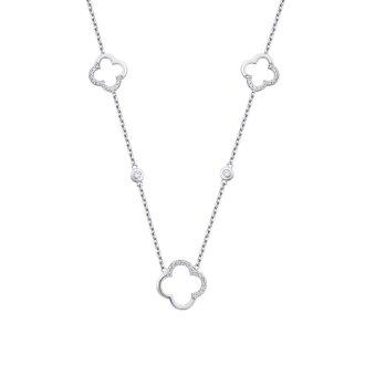 0.26 Karat Pırlanta Yonca Kolye - 1