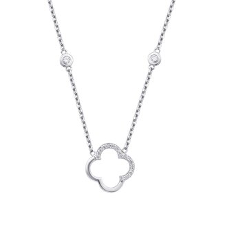 0.26 Karat Pırlanta Yonca Kolye - 2