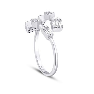 0.27 Karat Pırlanta Baget Yüzük - 2