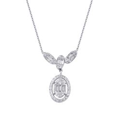 0.28 Karat Pırlanta Baget Kolye - 2