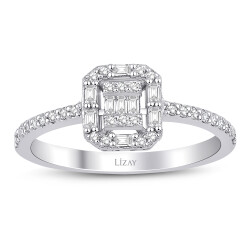 0.28 Karat Pırlanta Baget Yüzük - 1