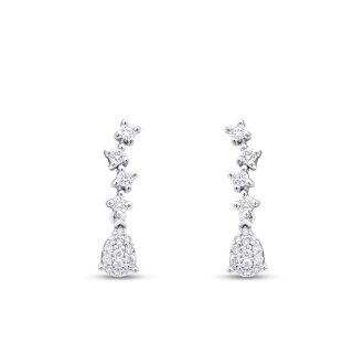 0.28 Karat Pırlanta Damla Trend Küpe - 2