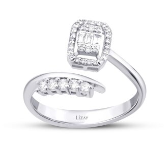 0.29 Karat Pırlanta Baget Yüzük - 1