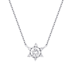 0.29 Karat Pırlanta Lotus Kolye - 2