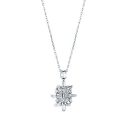 0.32 Carat Diamond Baguette Necklace 