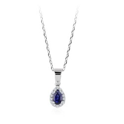 Sapphire Necklace with 0.32 Carat Diamonds 