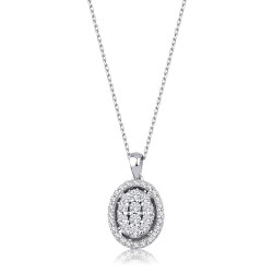 0.33 Carat Diamond Oval Necklace 