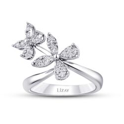 0.33 Karat Pırlanta Çiçek Trend Yüzük - 1