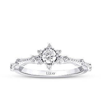 0.33 Karat Pırlanta Lotus Tektaş Yüzük 