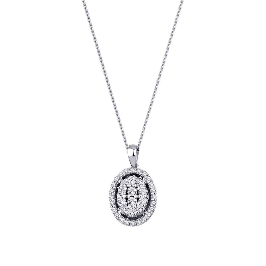 0.33 Karat Pırlanta Oval Kolye