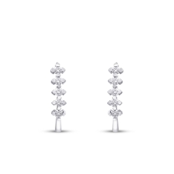 0.34 Karat Pırlanta Beştaş Küpe - 2