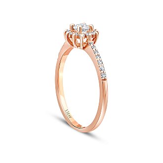 0.34 Karat Pırlanta Lotus Yüzük - 2