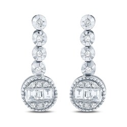 0.35 Carat Diamond Baguette Earrings 