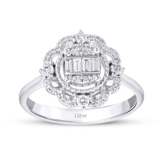 0.35 Karat Pırlanta Baget Yüzük 