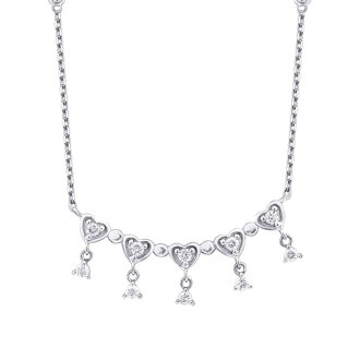 0.39 Karat Pırlanta Çoklu Kalp Kolye - 2