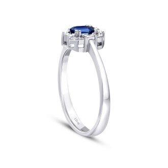 0.39 Karat Pırlanta Safir Yüzük - 2