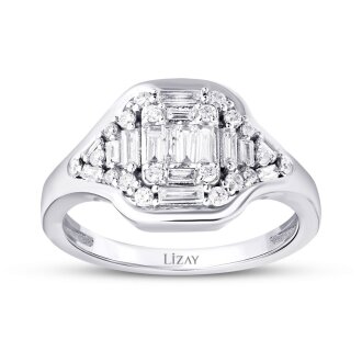 0.40 Karat Pırlanta Baget Trend Yüzük - 1