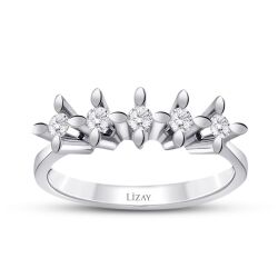 0.41 Karat Pırlanta Beştaş Yüzük - 1