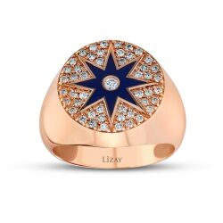 0.40 Karat Pırlanta Lacivert Yıldız Yüzük - 1