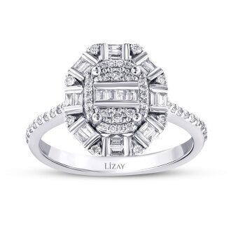 0.41 Karat Pırlanta Baget Yüzük - 1