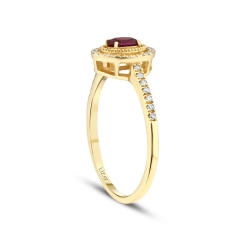 0.41 Karat Pırlanta Yakut Yüzük - 2