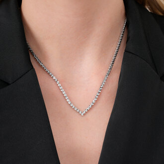 0.42 Karat Pırlanta Su Yolu Gerdanlık - 3