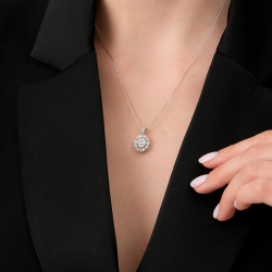 0.43 Karat Pırlanta Baget Trend Kolye - 3