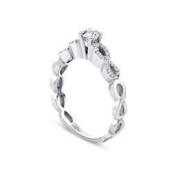 0.43 Karat Pırlanta Tektaş Sonsuzluk Yüzük - 2