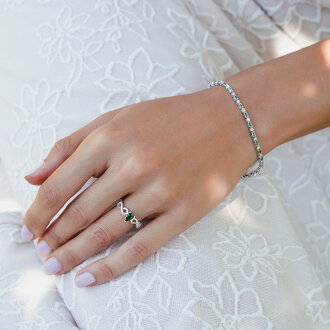 0.43 Karat Pırlanta Zümrüt Yüzük - 3