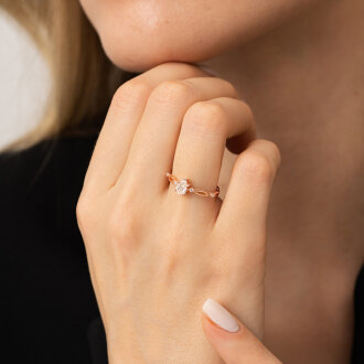 0.44 Karat Pırlanta Damla Tektaş Yüzük - 3