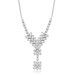 0.49 Carat Diamond Baguette Necklace 