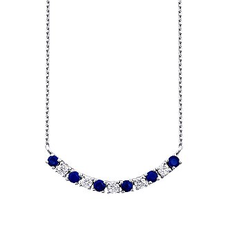0.49 Karat Pırlanta Safir Kolye - 1