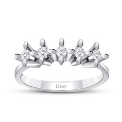 0.50 Karat Pırlanta Beştaş Yüzük - 1