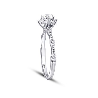 0.50 Karat Pırlanta Lotus Tektaş Yüzük - 2