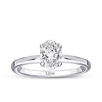 0.50 Karat Pırlanta Oval Tektaş Yüzük - Lizay Pırlanta - Grace
