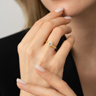 0.50 Karat Pırlanta Tektaş Yüzük - 3