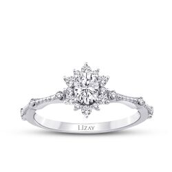 0.52 Karat Pırlanta Lotus Tektaş Yüzük - 1