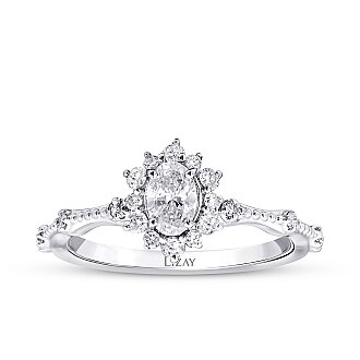 0.52 Karat Pırlanta Lotus Tektaş Yüzük 