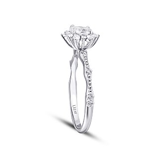 0.52 Karat Pırlanta Lotus Tektaş Yüzük - 2