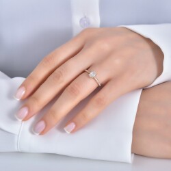 0.52 Karat Pırlanta Oval Tektaş Yüzük - 2