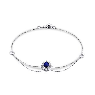 0.53 Karat Pırlanta Safir Bileklik - 1