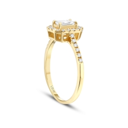 0.54 Karat Pırlanta Emerald Yüzük - 2