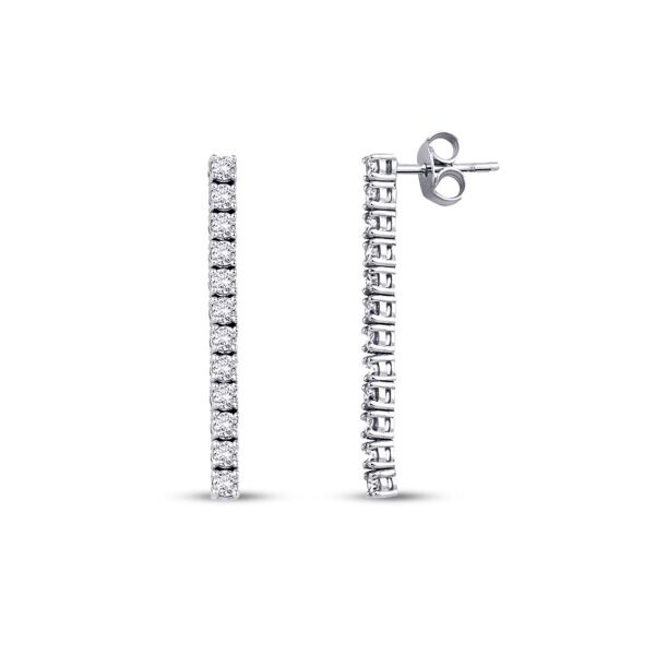 0.54 Karat Pırlanta Su Yolu Küpe - 1