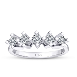 0.55 Karat Pırlanta Beştaş Yüzük - 1