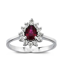 0.56 Carat Diamond Ruby Ring 