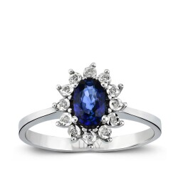 Sapphire Ring with 0.56 Carat Diamonds 