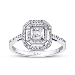 0.57 Karat Pırlanta Baget Yüzük - 1