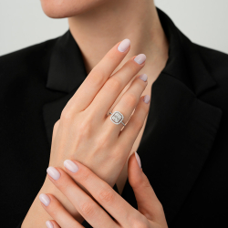 0.57 Karat Pırlanta Baget Yüzük - 3