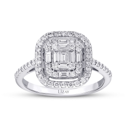 0.57 Karat Pırlanta Baget Yüzük - 1